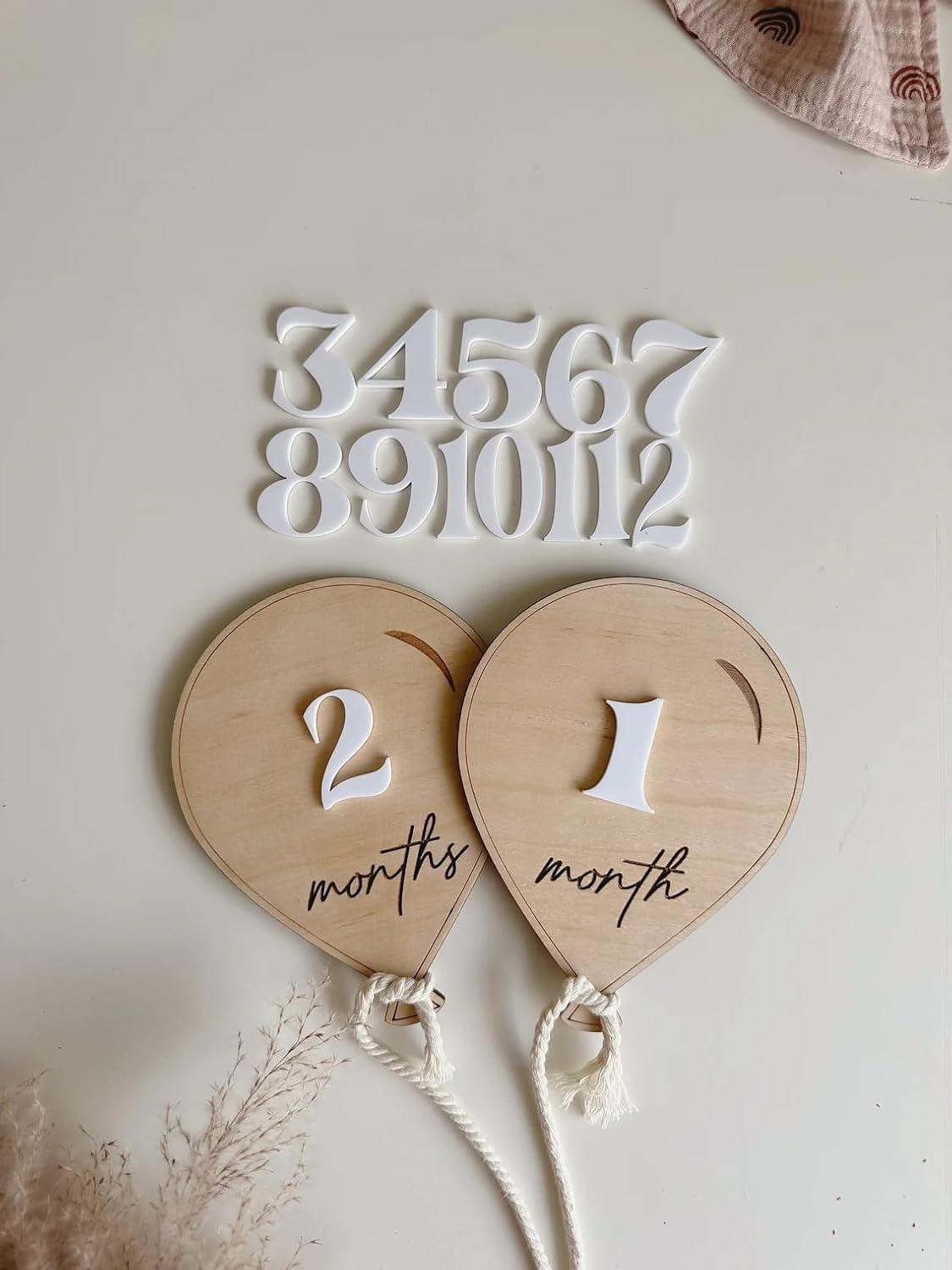 Haoser Air Balloon Wooden Baby Milestone